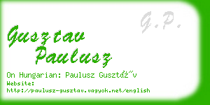 gusztav paulusz business card